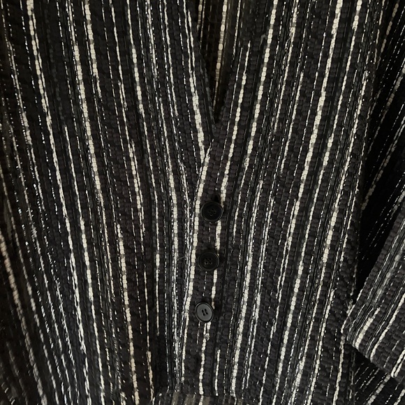 Eskandar Sloped Shoulder Deep V Neck Jacket 3/4 Sleeve Size 0 - Picture 4 of 11